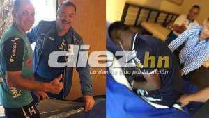 Los médicos de la Selección de Honduras, Guillermo Toledo y Óscar Benítez cuando prueban las cámaras hiperbáricas y el delantero Romell Quioto ingresa a la terapia.