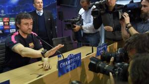 Luis Enrique brindó conferencia de prensa hoy en el Camp Nou. (AFP)