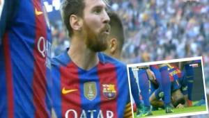 Este es el momento en que Messi insultaba a un sector de los aficionados del Valencia.