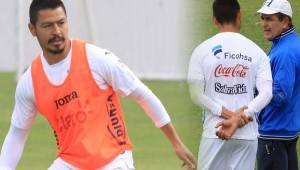 Roger Espinoza durante el entreno de la Selección de Honduras en Comayagua y su reunió con Jorge Luis Pinto.