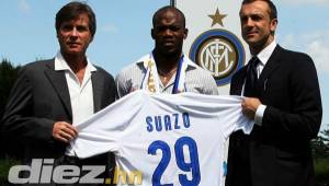 David Suazo cuando fichó para el Inter en el 2007.