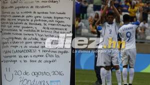 Esta es la carta que Giulianna Urrutia le envió a los jugadores de la Seleción Nacional de Honduras por medio de Diario DIEZ. Fotos Juan Salgado
