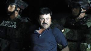 Chapo Guzmán al momento de ser presentado al mundo tras su recaptura.
