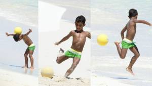 Cristiano Jr muestra que quiere seguir los pasos de su padre en el fútbol. (Fotos: Tomadas de Daily Mail)