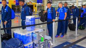 Los jugadores de la Sub20 de Honduras viajaron ilusionados a Jamaica. Foto Melvin Cubas