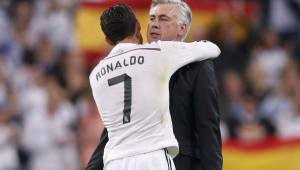 Tras el último partido de Liga ante Getafe, Cristiano Ronaldo expresó en redes sociales su deseo de que Ancelotti siga en el club. Foto Agencias