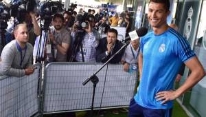 Cristiano Ronaldo durante la conferencia de prensa de este martes. Fotos AFP.