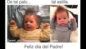 Esta es la foto que publicó Shakira y el parecido del pequeño Sasha con Piqué es impresionante. Foto Twitter