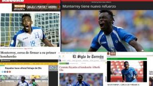 Así informa la prensa mexicana sobre la llegada del hondureño Alberth Elis a las filas del Monterrey de la Liga MX, equipo con el que firmará por cuatro temporadas.