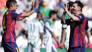 Neymar y Messi anotaron en la victoria del Barcelona sobre Córdoba.