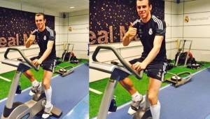 Gareth Bale realiza trabajos de gimnasio para acelerar su recuperación.