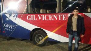 El juvenil hondureño Jonathan Rubio reaccionó feliz por su aventura en el Gil Vicente.