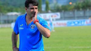 El técnico del Motagua, Diego Vázquez, considera valioso el punto sumado en Tocoa ante Real Sociedad. Foto Javier Rosales