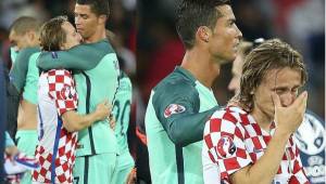 CR7 fue a buscar a su compañero Luka Modric y trató de calmarlo tras la eliminación de Croacia en la Euro.