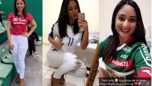 La sampedrana Pamela Hernández es la novia del delantero de Marathón y la Selección Nacional, Diego Reyes y siempre le acompaña en el estadio cuando defiende los colores del Monstruo verde y la Bicolor.