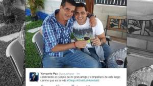 Yanuario Paz subió una fotografía en donde celebra los 45 años de Diego Vázquez.