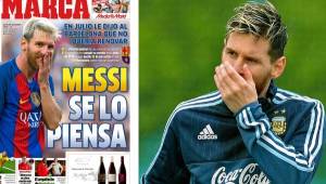 Esta es la portada de Marca mientras Messi está concentrado con Argentina.