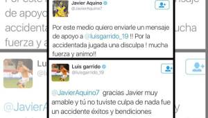 Javier Aquino envió su mensaje de solidaridad a Luis Garrido tras la durísima lesión.