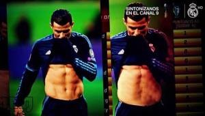 Esta fue la imagen que manipularon de Cristiano Ronaldo donde le borraron hasta el ombligo.
