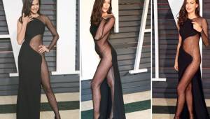 Irina Shayk asistió a la fiesta de la entrega del Oscar y deslumbró con un sensual vestido.