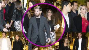 La fiesta donde todos los amigos y compañeros de Suárez acaparó las cámaras, pero las miradas se fueron hacia la mujer de Messi.