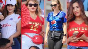 Las chicas se roban las miradas en el estadio Nacional de Tegucigalpa para la Gran Final entre el Olimpia y Motagua por el torneo Clausura.