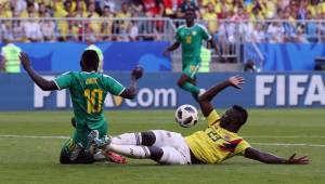 Así fue la jugada entre Sadi Mané y Davinson Sánchez que generó pólemica en el partido entre Colombia y Senegal.