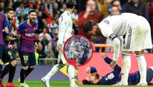 Lionel Messi y Sergio Ramos estuvieron cara a cara por un manotazo del madridista.