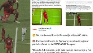 Ronnie Brunswijk, presidente del Inter y vicepresidente de Surinam, jugó ante el Olimpia en la Liga de Concacaf y los medios internacionales cargaron contra la Concacaf. Un periodista mexicano asegura que nunca había narrado algo así.