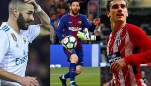 Karim Benzema, Lionel Messi y Antoine Griezmann, tres de los cracks que juegan en La Liga.