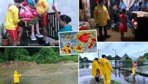 Copeco comenzó a evacuar personas en riesgo en el municipio de Tela, Atlántida, por la crecida de ríos y quebradas.
