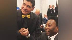 Diego Maradona y Pelé se encontraron en el sorteo del Mundial de Rusia 2018.