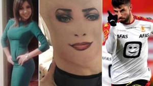 El futbolista serbio del Mechelen de Bégica, Uros Vitas, se tatuó el rostro de su mujer en su dorso, pero a ella no le ha gustado. Foto especial