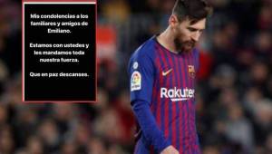 Mediante una historia de Instagram Messi se despidió de Emiliano Sala.