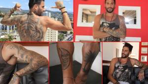 Jonathan Ferrari es un apasionado por los tatuajes y no descarta seguir haciéndose más. Fotos Ronald Aceituno.