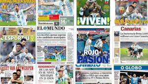 Te presentamos las principales portadas de los medios internacionales sobre el pase de Argentina a octavos de final del Mundial de Rusia 2018. Messi, el gran protagonista.
