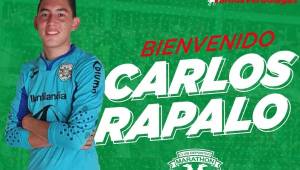 El joven portero de 17 años, Carlos Rápalo, ha sido anunciado este sábado como nuevo jugador del Marathón para ocupar el lugar que dejó Luis Ortiz. Foto cortesía