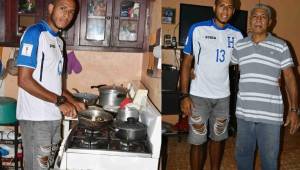 Encontramos al delantero de la Selección de Honduras, Eddie Hernández, cocinando en su casa en Trujillo donde comparte con su familia. Foto Samuel Zelaya