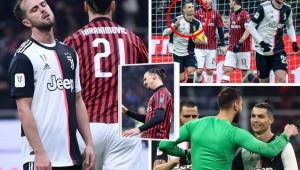 Juventus sacó un importante empate ante el AC Milan por la Copa Italia con un gol de penal en el último minuto de Cristiano Ronaldo, el portugués hizo un gesto en la celebración e Ibrahimovic se enfadó durante el duelo.