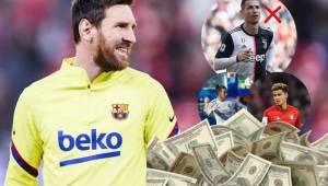 Estos son los futbolistas mejor pagados del mundo, según L' Equipe. Cristiano Ronaldo es ampliamente superado por Lionel Messi.