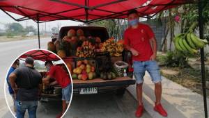 César García no tenía trabajo y al no tener ingreso en la cuarentena decidió emprender con la venta de frutas. Él debutó en primera división con Real España.