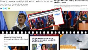La prensa internacional reacciona sobre la muerte de Hilda Hernández, hermana del Presidente de Honduras, Juan Orlando Hernández, quien falleció en un accidente aéreo en el sector de Yerba Buena, Lepaterique, Francisco Morazán.
