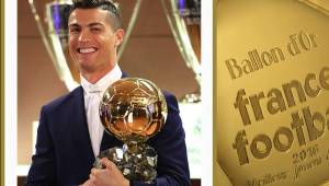 Cristiano Ronaldo posó con el Balón de Oro; el cuarto en su cuenta particular. FOTO: France Football.