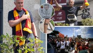 Dos meses después de su nombramiento como nuevo entrenador de la AS Roma, José Mourinho fue recibido como una estrella de rock a su llegada este viernes a la capital italiana.