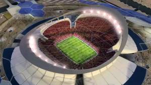 Esta es una maqueta del estadio de Lusail que será el que albergue el partido final del mundial de 2022.