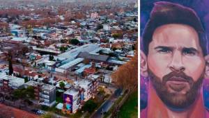 De 14 metros de alto y 8 metros de ancho. Así es el hermoso mural que hicieron a Lionel Messi en Rosario, donde él creció.