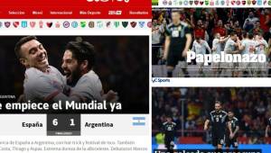 Una goleada y humillación que preocupa en Argentina, mientras que los españoles se ilusionan de cara al Mundial de Rusia 2018.
