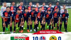 U-14 de Olimpia sorprende y propina goleada a la filial del América de México y de acerca a la gran final de la Copa Patrick.