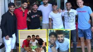 Neymar visitó a sus amigos en Barcelona tras dejar el equipo de dicha ciudad.