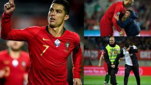 Cristiano Ronaldo volvió a demostrar lo grande que es en el fútbol. Marcó un hattrick ante Lituania y realizó un gran gesto con dos aficionados que saltaron a la cancha. Un de ellos hasta se soltó a llorar.